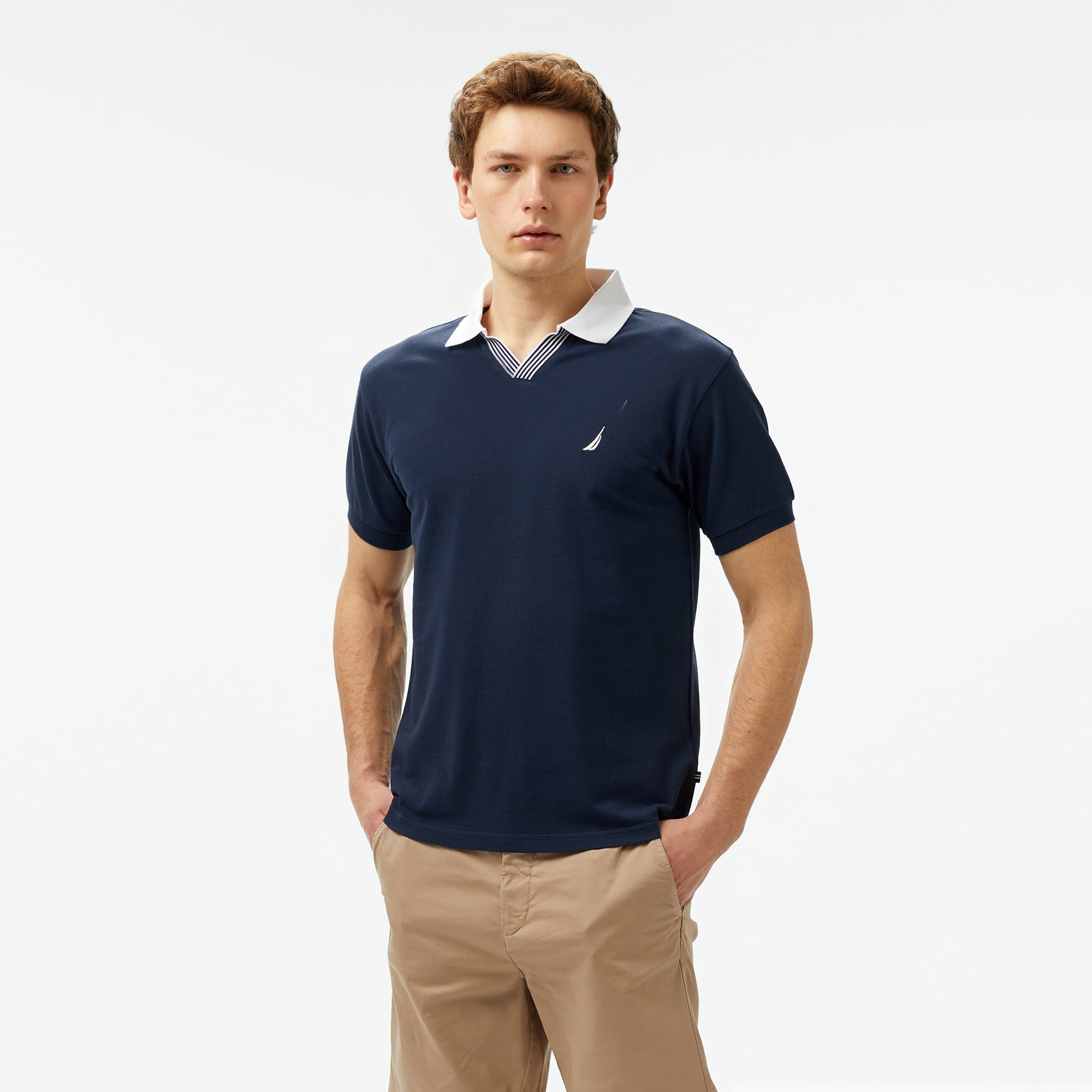  Nautica Erkek Lacivert Classic Fit Polo Yaka T-Shirt