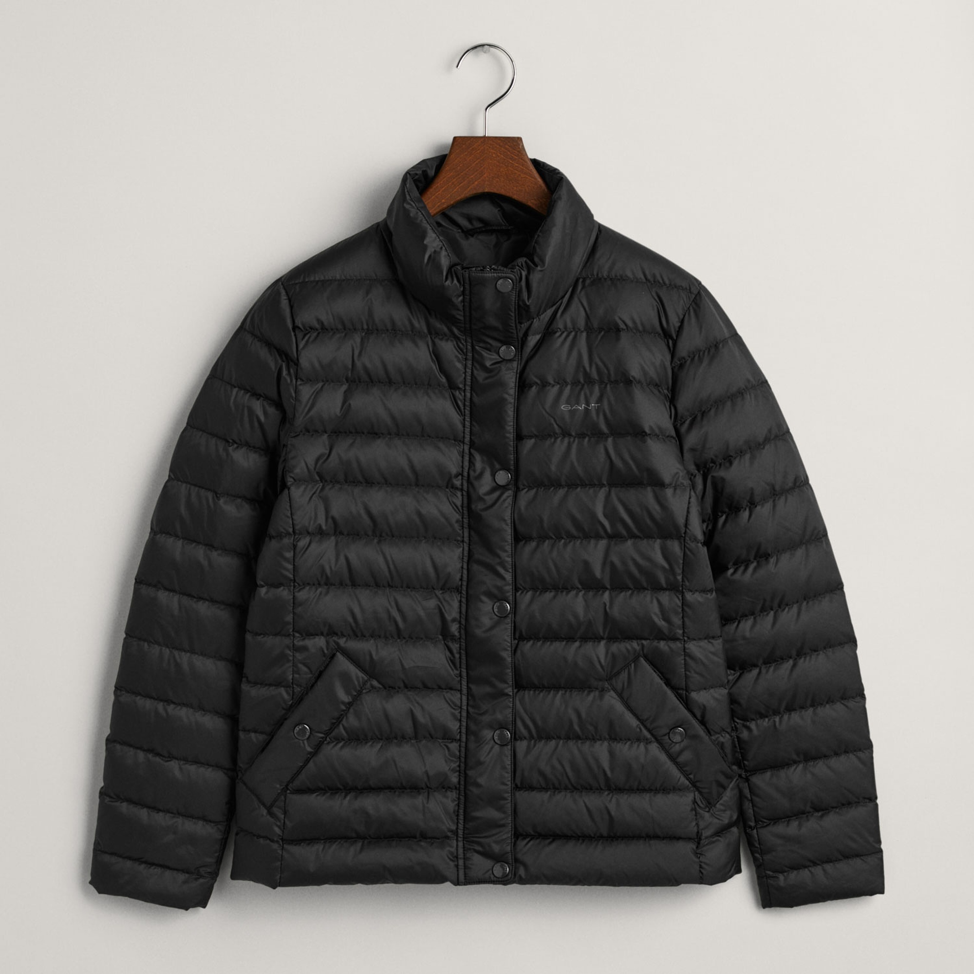 GANT Kadın Siyah Dik Yaka Kapitone Mont