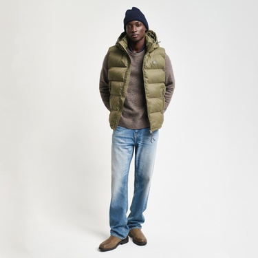  GANT Erkek Yeşil Regular Fit Kapüşonlu Yelek