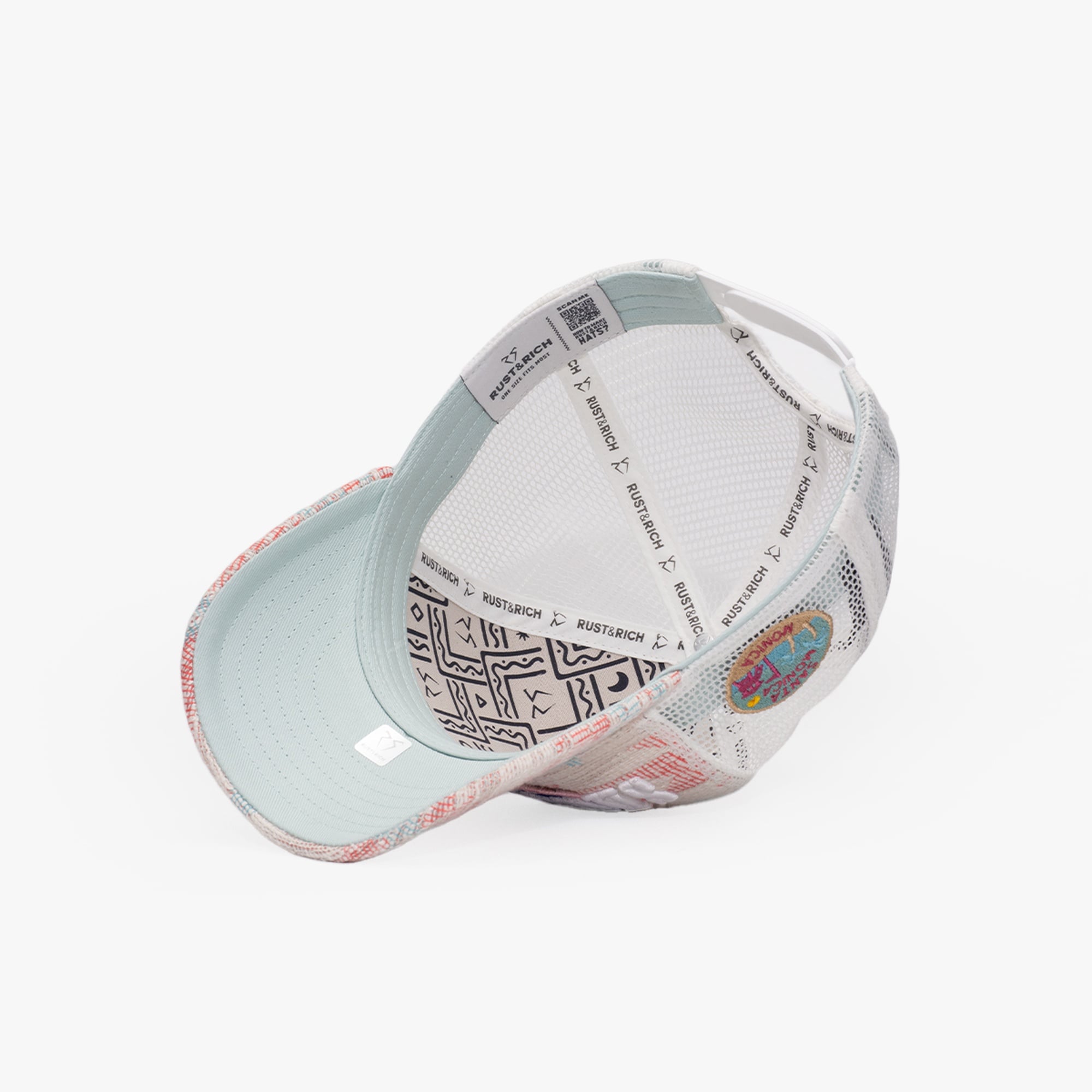 RustandRich Kadın Erkek Beyaz Trucker Şapka-City's Collection-Santa Monica