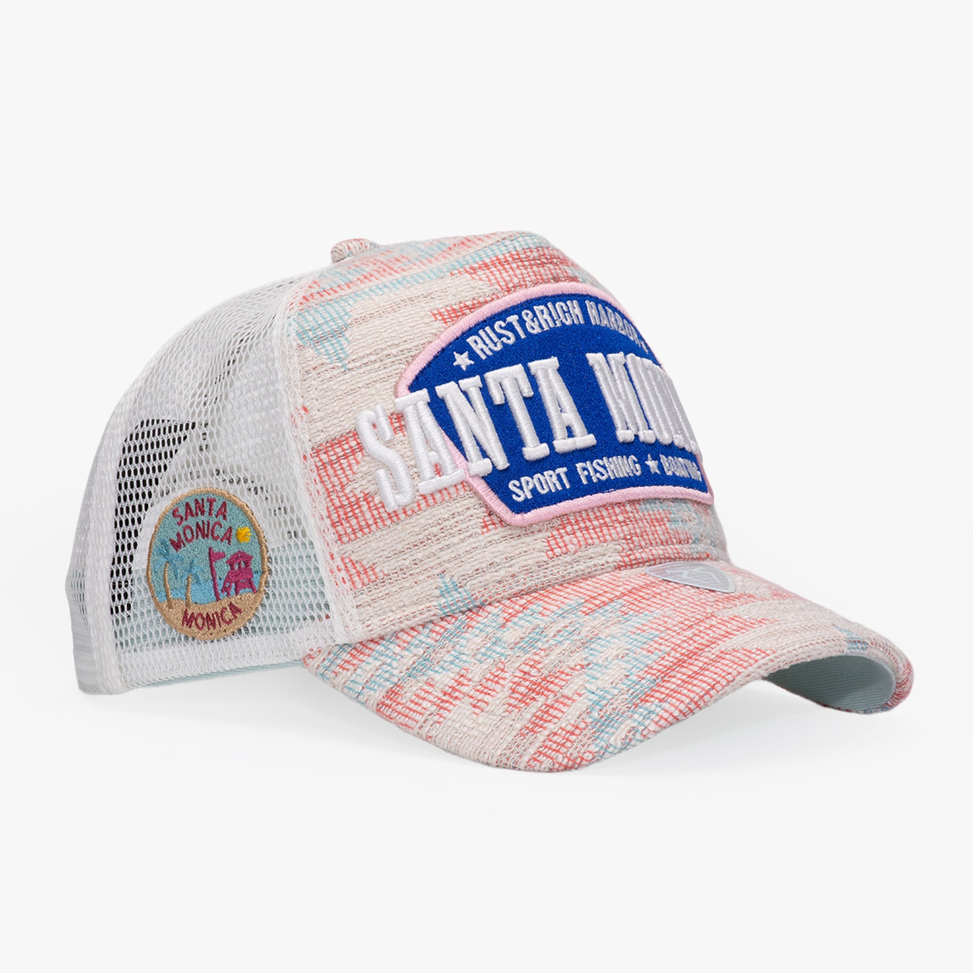 RustandRich Kadın Erkek Beyaz Trucker Şapka-City's Collection-Santa Monica