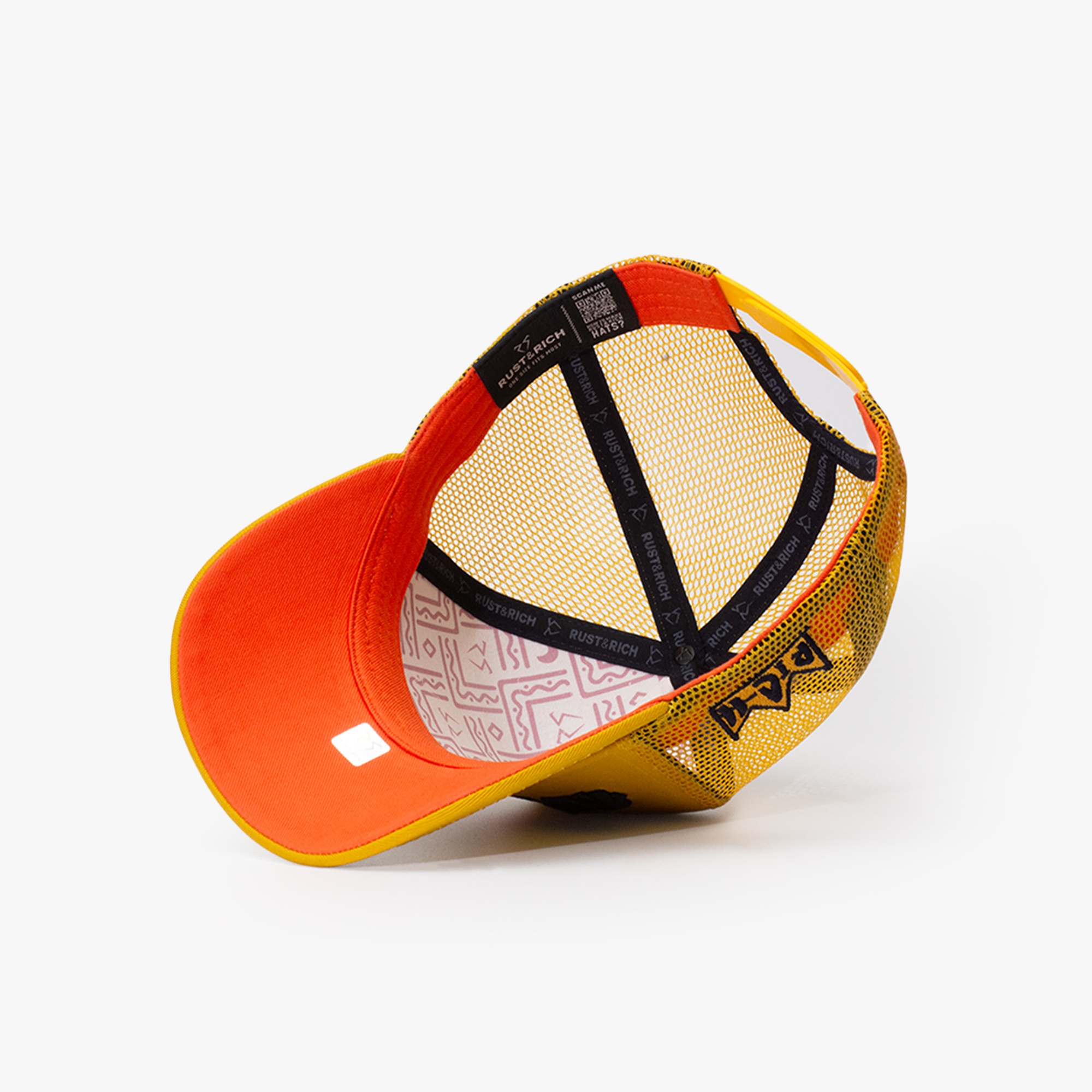 RustandRich Kadın Erkek Sarı Trucker Şapka-Urban Collection-Rusty Crown