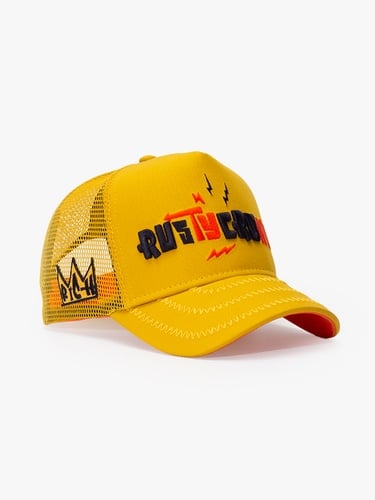  RustandRich Kadın Erkek Sarı Trucker Şapka-Urban Collection-Rusty Crown