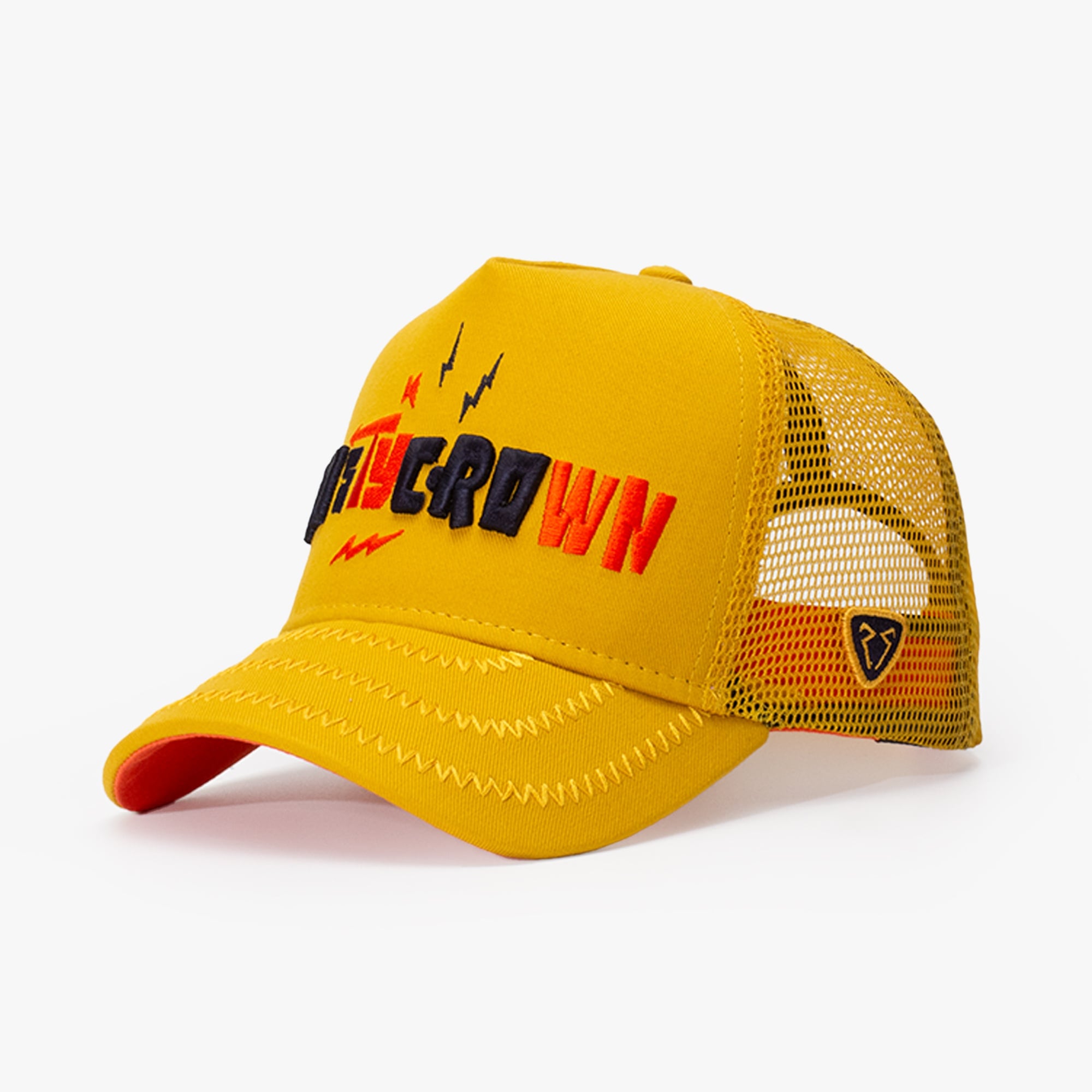 RustandRich Kadın Erkek Sarı Trucker Şapka-Urban Collection-Rusty Crown