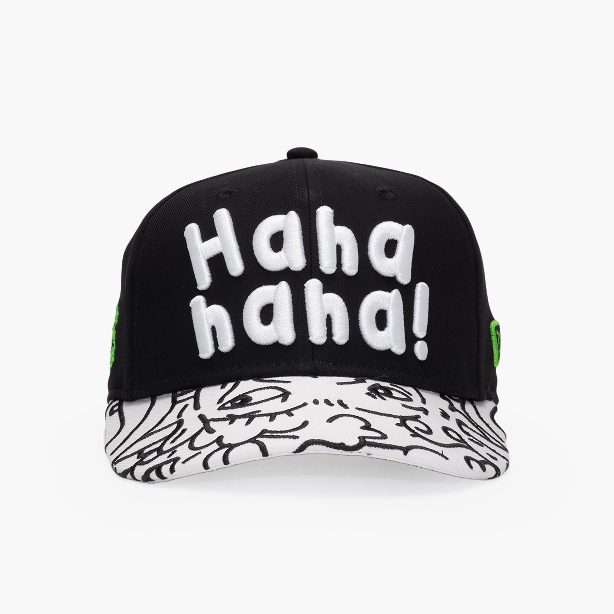 RustandRich Kadın Erkek Siyah Baseball Şapka-Curved Visor-Art Collection-Doodle