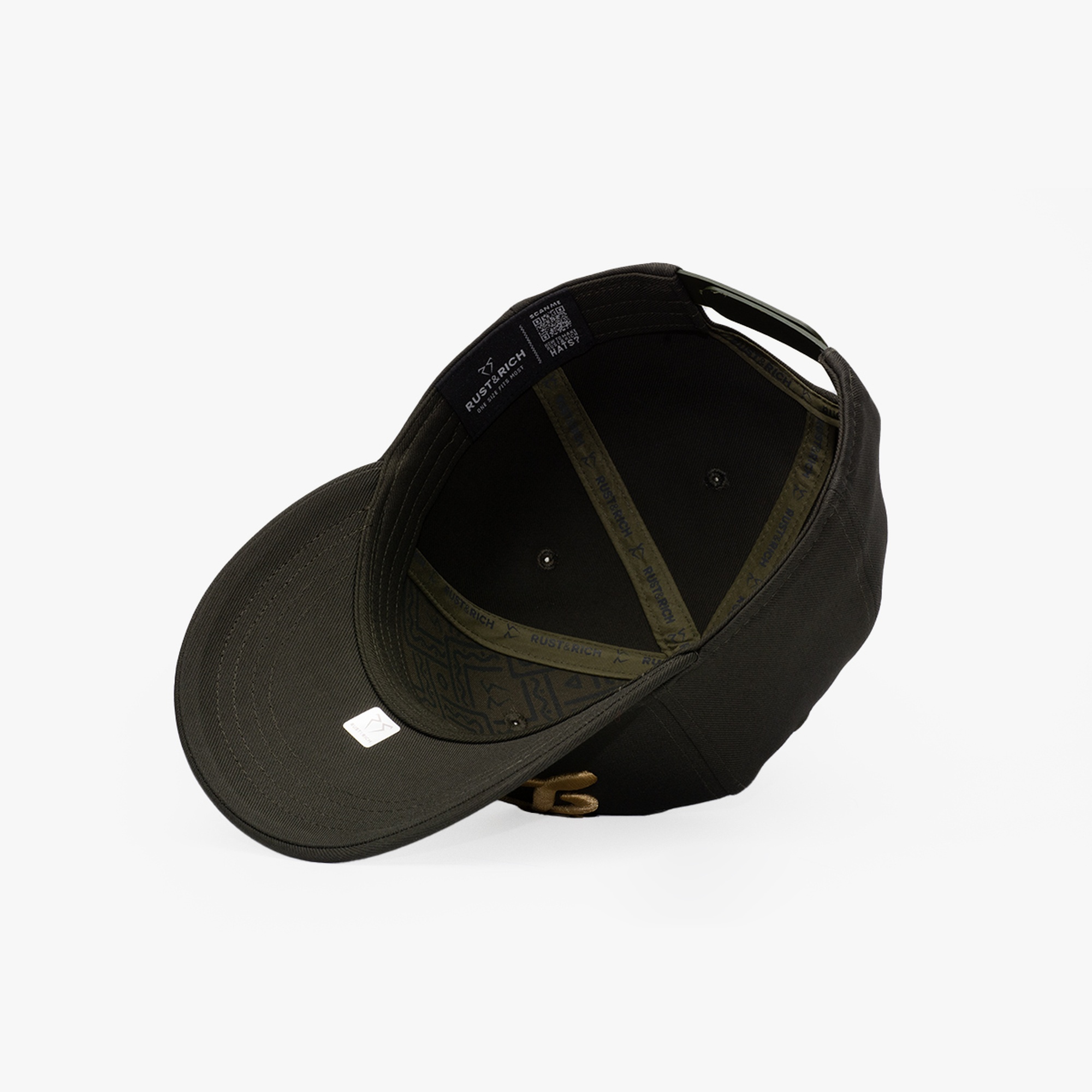 RustandRich Kadın Erkek Haki Baseball Şapka-Curved Visor-Motto Collection-Deal