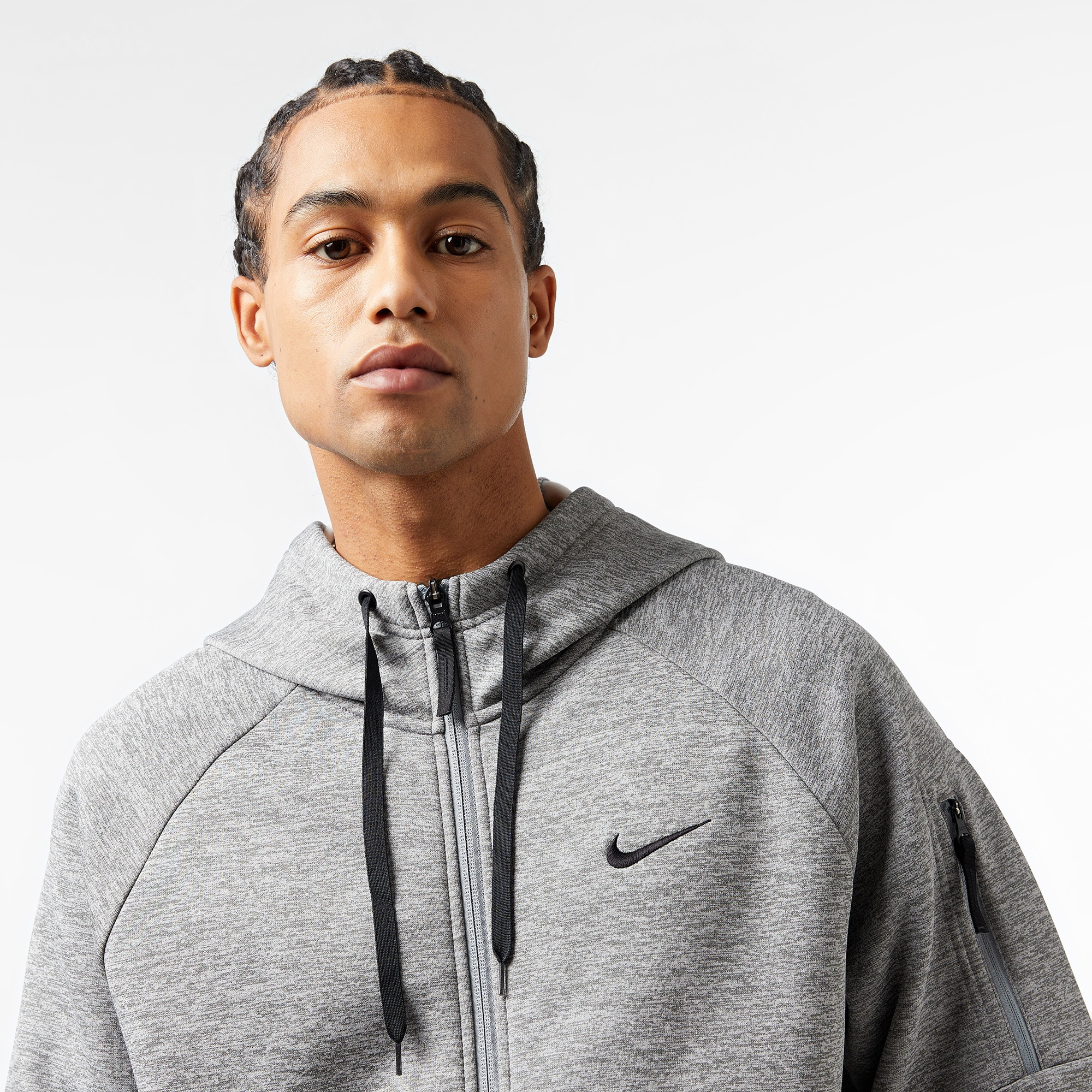 Nike Therma-Fit Full-Zip Erkek Gri Hoodie