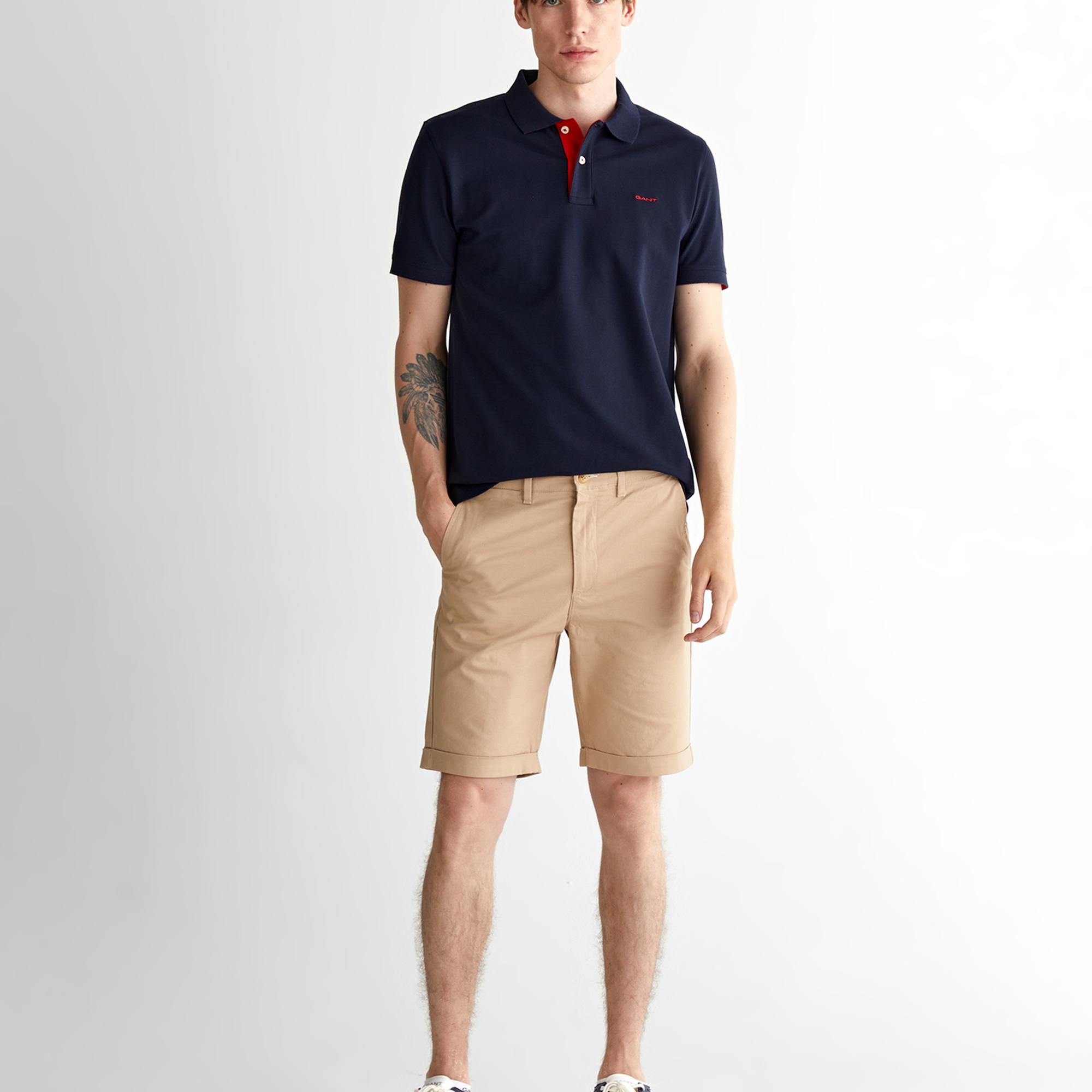 GANT Erkek Mavi Regular Fit Düğmeli Yaka Polo T-Shirt