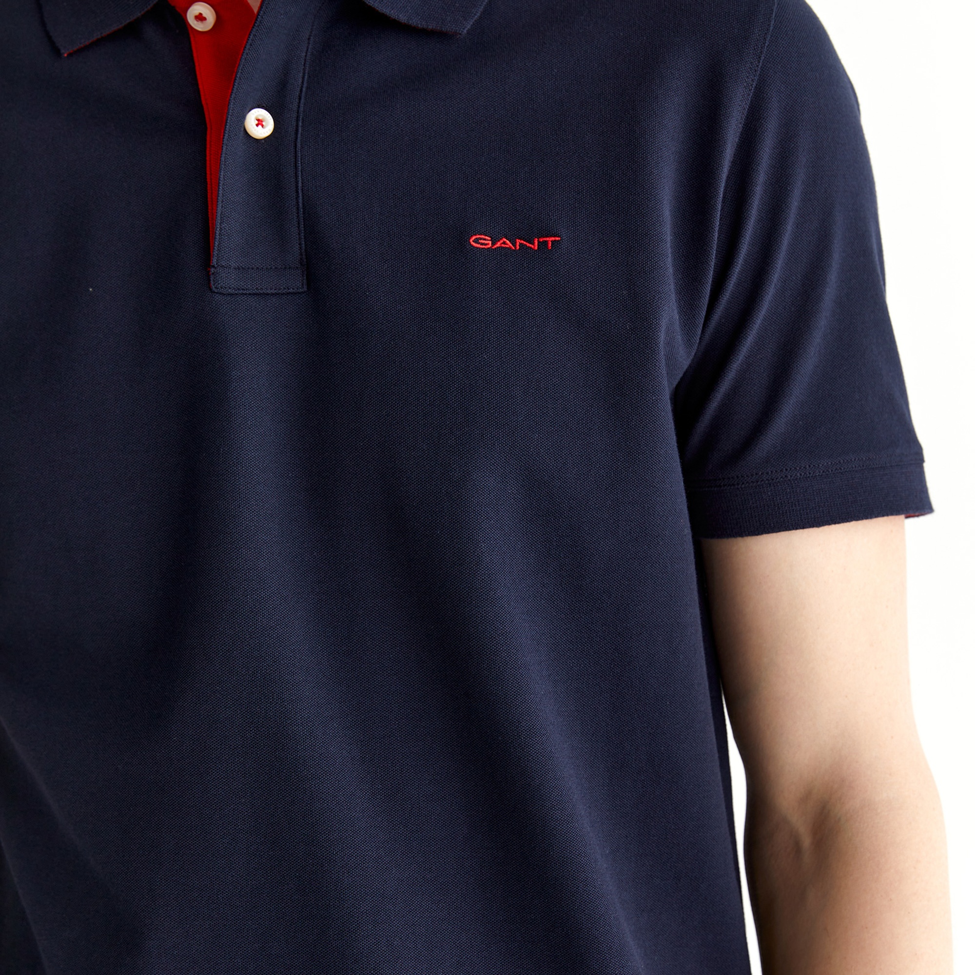 GANT Erkek Mavi Regular Fit Düğmeli Yaka Polo T-Shirt