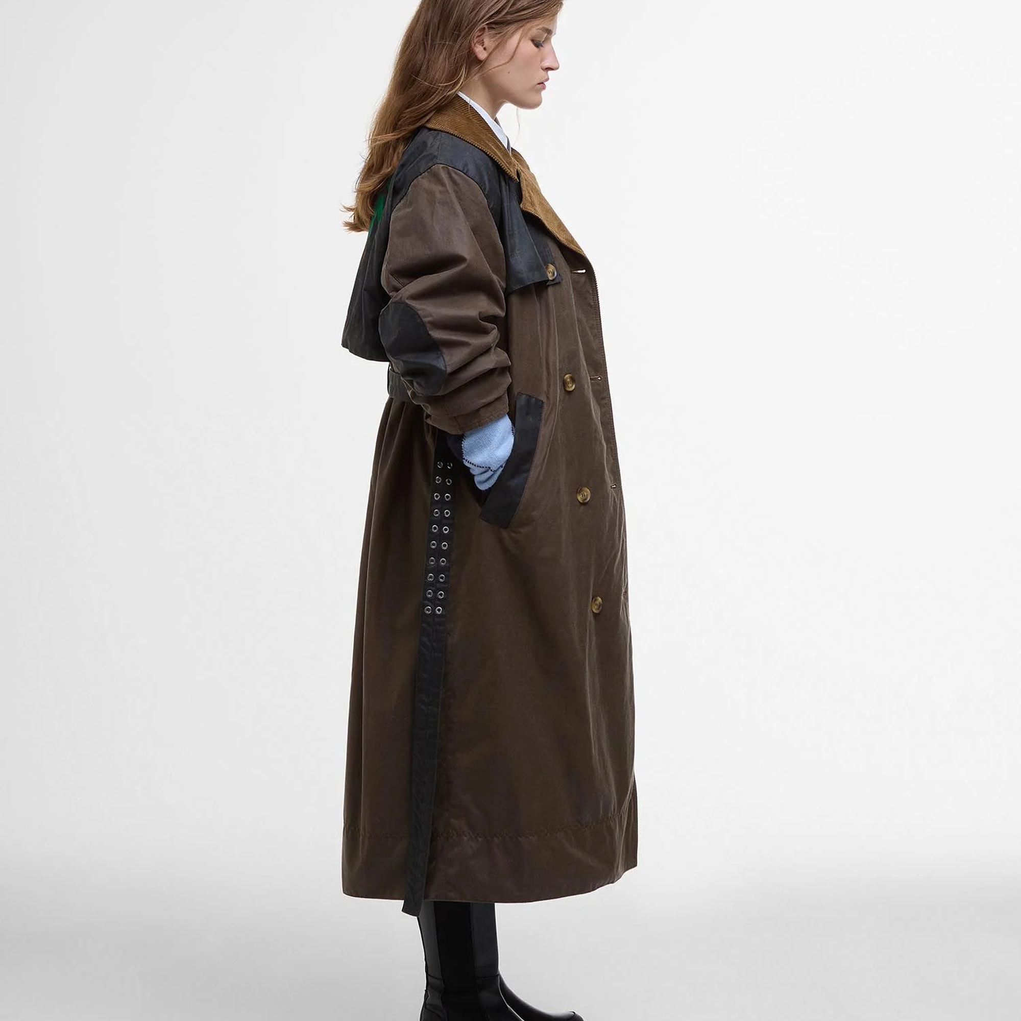 Barbour x GANNI Yağlı Trench Ceket