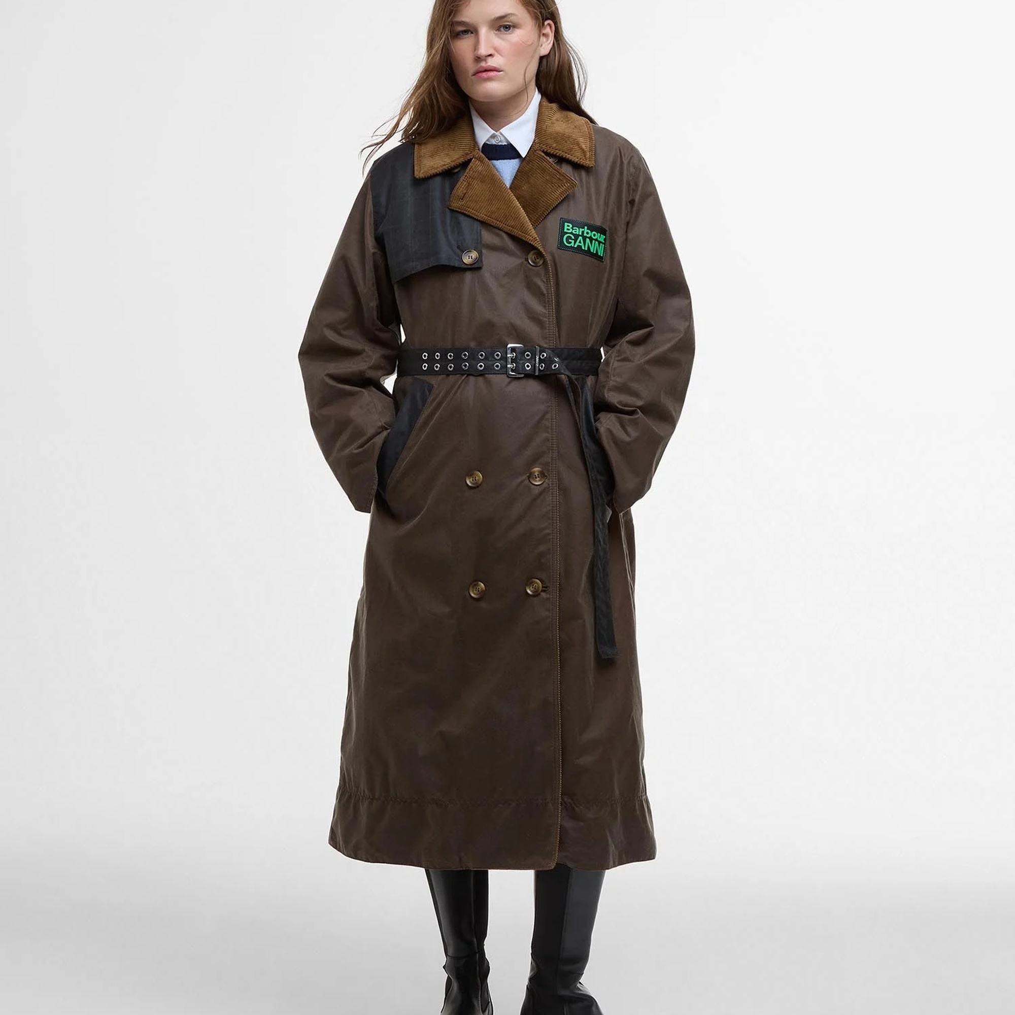 Barbour x GANNI Yağlı Trench Ceket