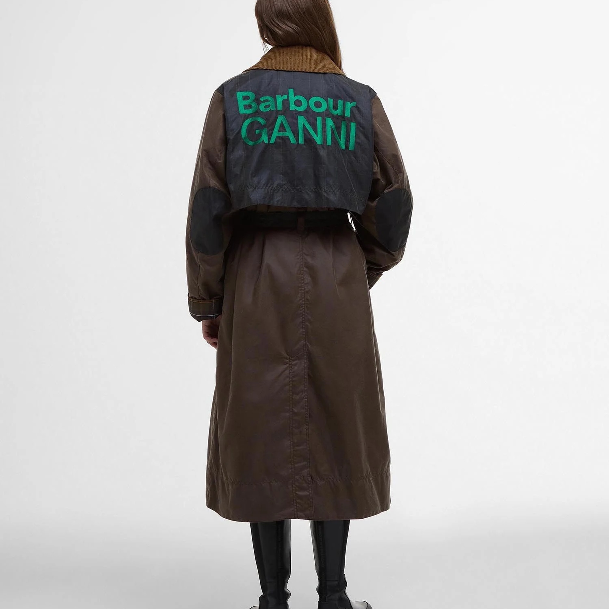 Barbour x GANNI Yağlı Trench Ceket