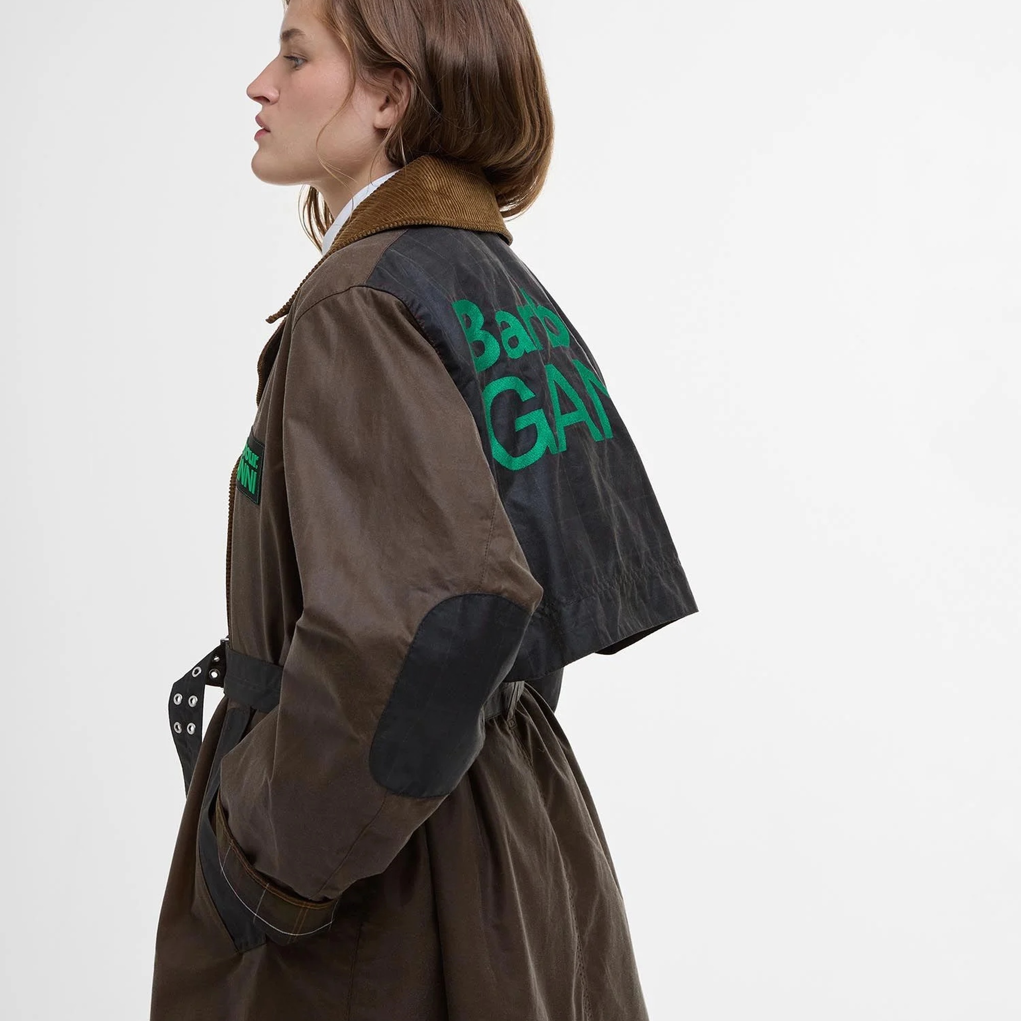 Barbour x GANNI Yağlı Trench Ceket