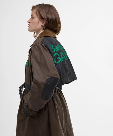  Barbour x GANNI Yağlı Trench Ceket