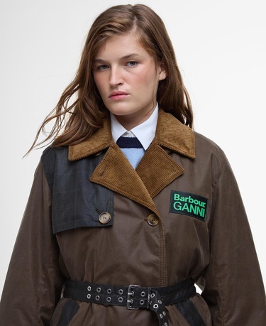  Barbour x GANNI Yağlı Trench Ceket