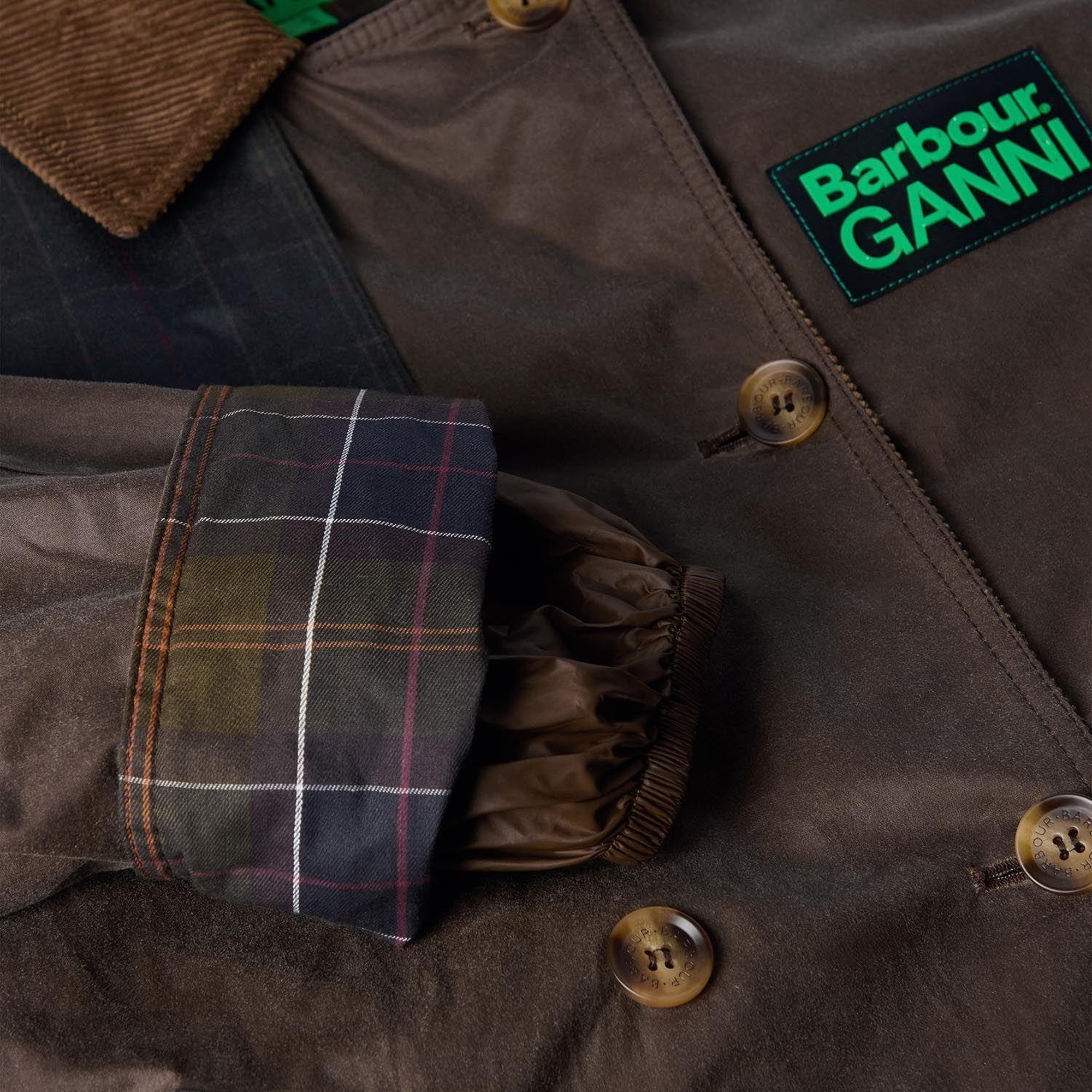 Barbour x GANNI Yağlı Trench Ceket
