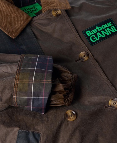  Barbour x GANNI Yağlı Trench Ceket