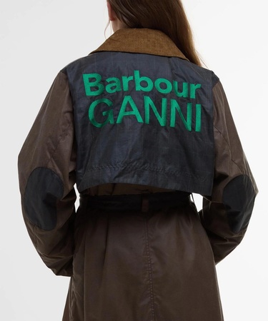  Barbour x GANNI Yağlı Trench Ceket