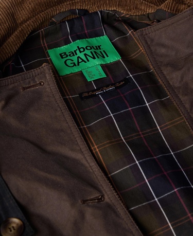  Barbour x GANNI Yağlı Trench Ceket