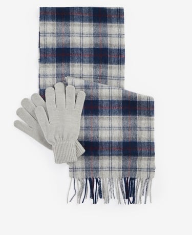  Barbour Tartan Atkı ve Eldiven Hediye Seti