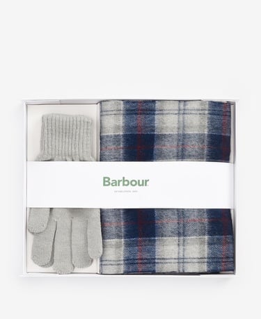  Barbour Tartan Atkı ve Eldiven Hediye Seti