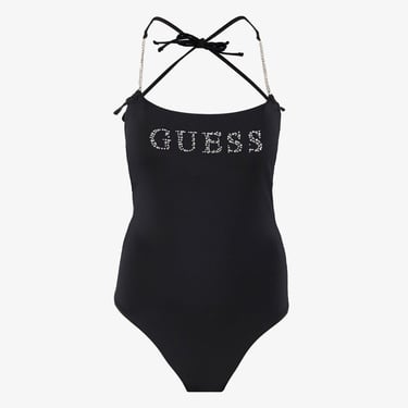  Guess Logo Kadın Siyah Mayo