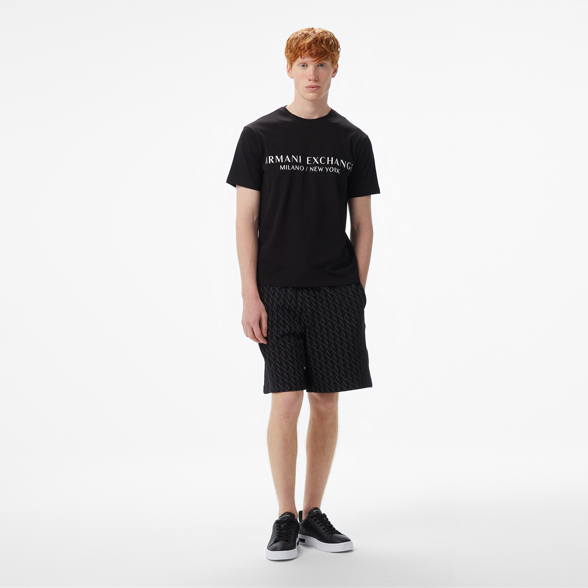 Armani Exchange Erkek Siyah Bisiklet Yaka T-Shirt