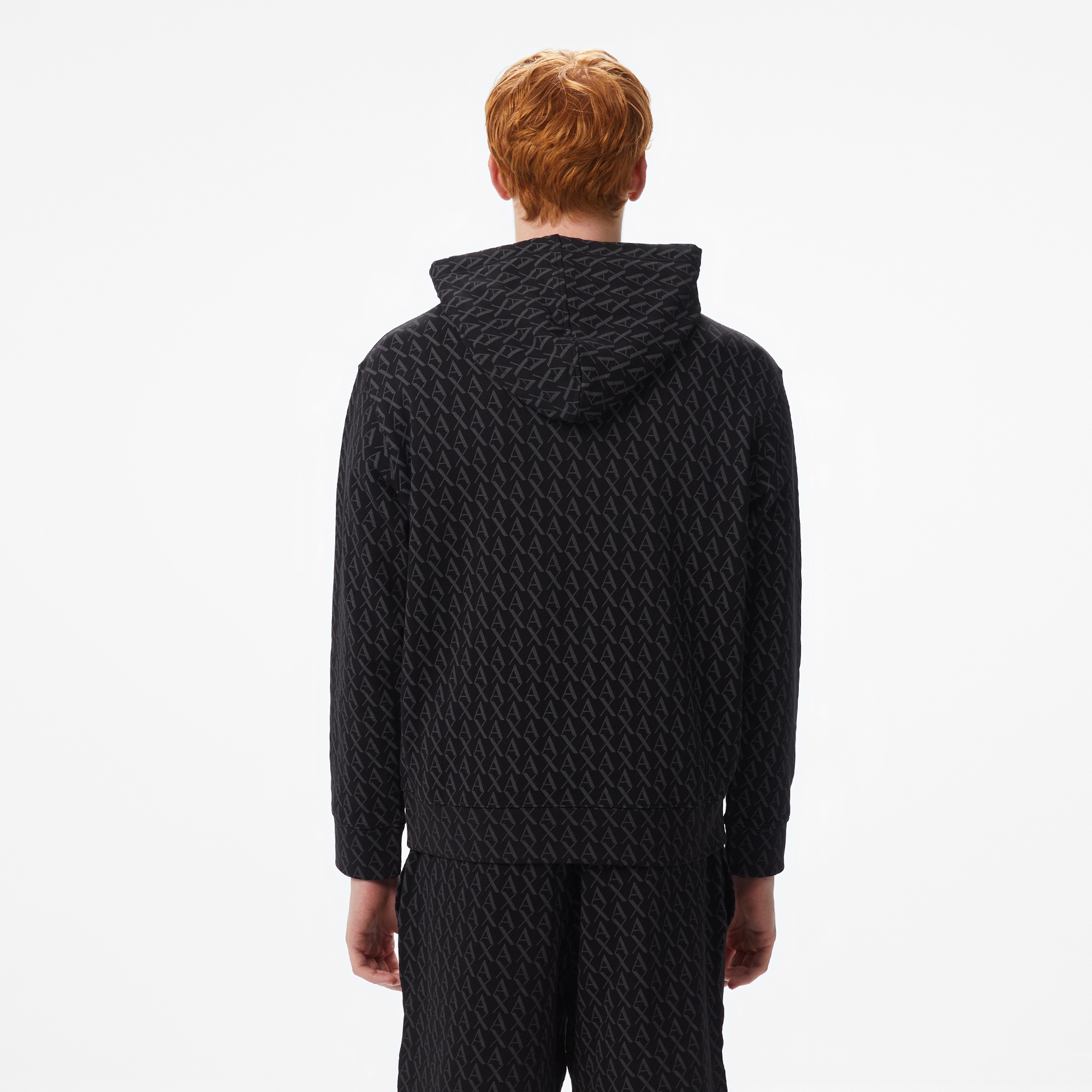 Armani Exchange Erkek Siyah Kapüşonlu Sweatshirt