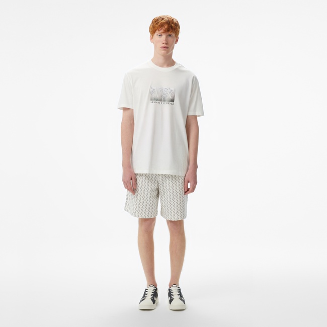  Armani Exchange Erkek Beyaz Bermuda Şort