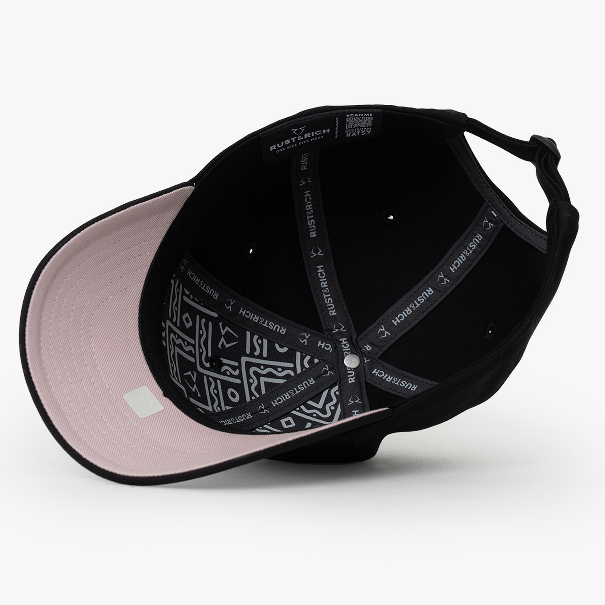 RustandRich Kadın Erkek Siyah Baseball Şapka-Timeless Collection-Basic