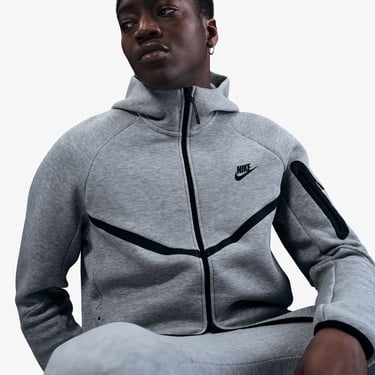  Nike Tech Fleece Erkek Gri Kapüşonlu Hoodie