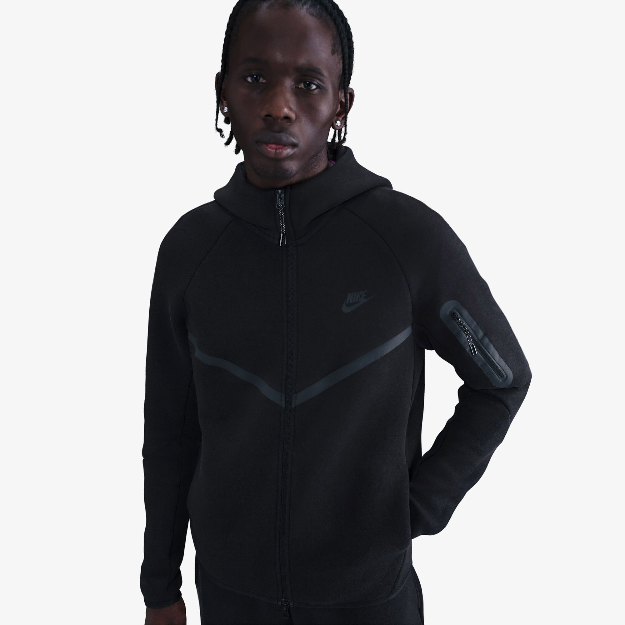 Nike Tech Fleece Erkek Siyah Kapüşonlu Hoodie