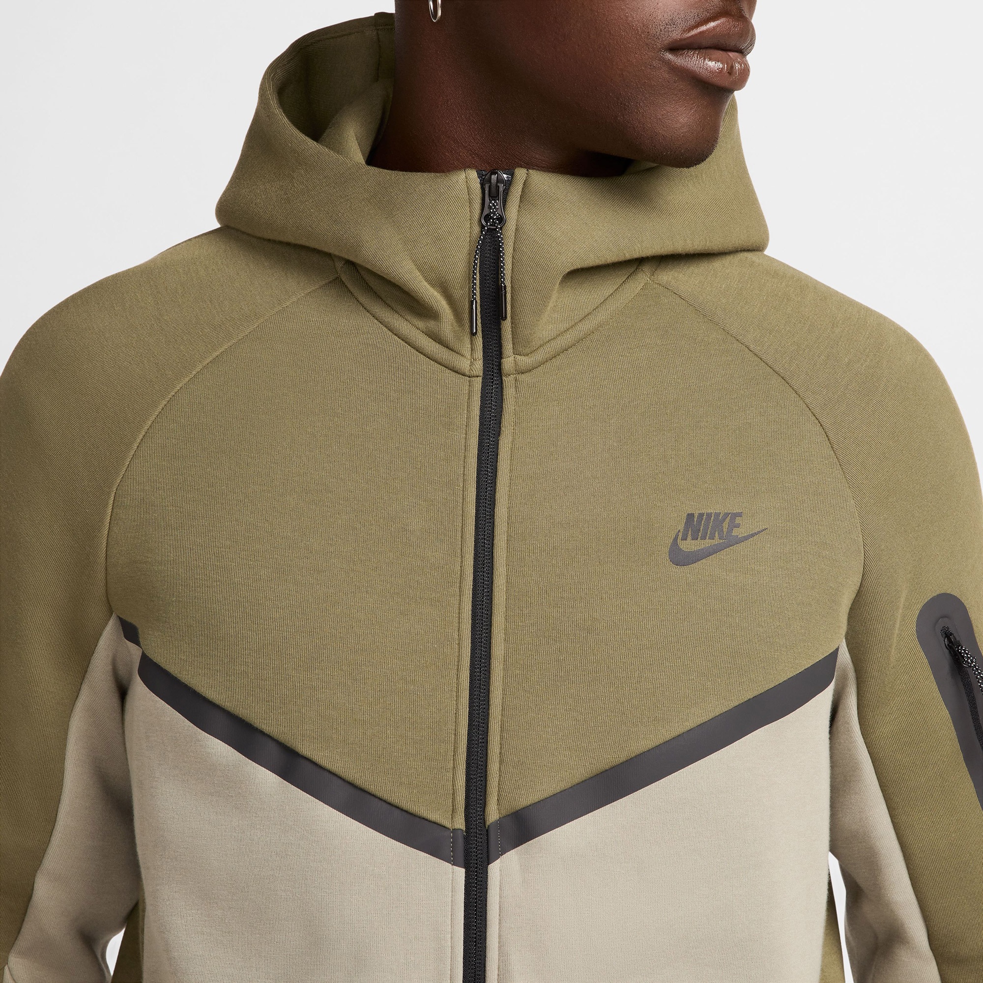 Nike Tech Fleece Erkek Haki Kapüşonlu Hoodie