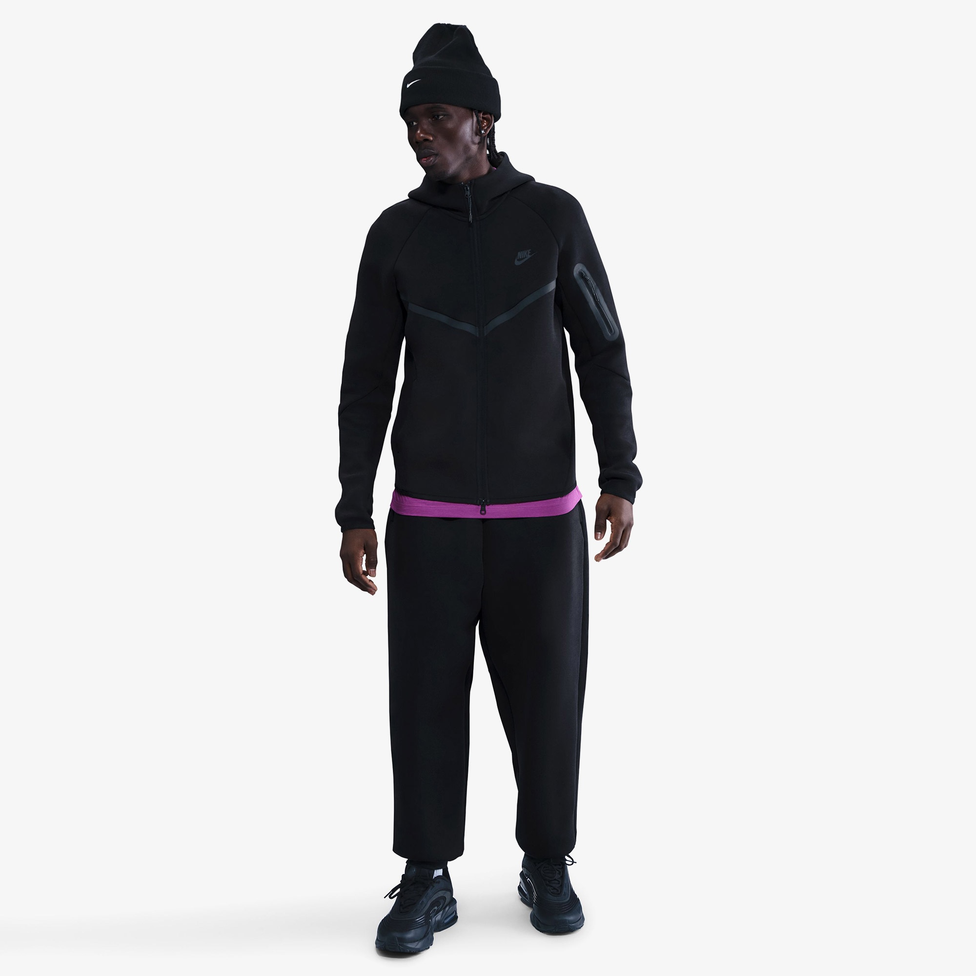 Nike Tech Fleece Erkek Siyah Kapüşonlu Hoodie