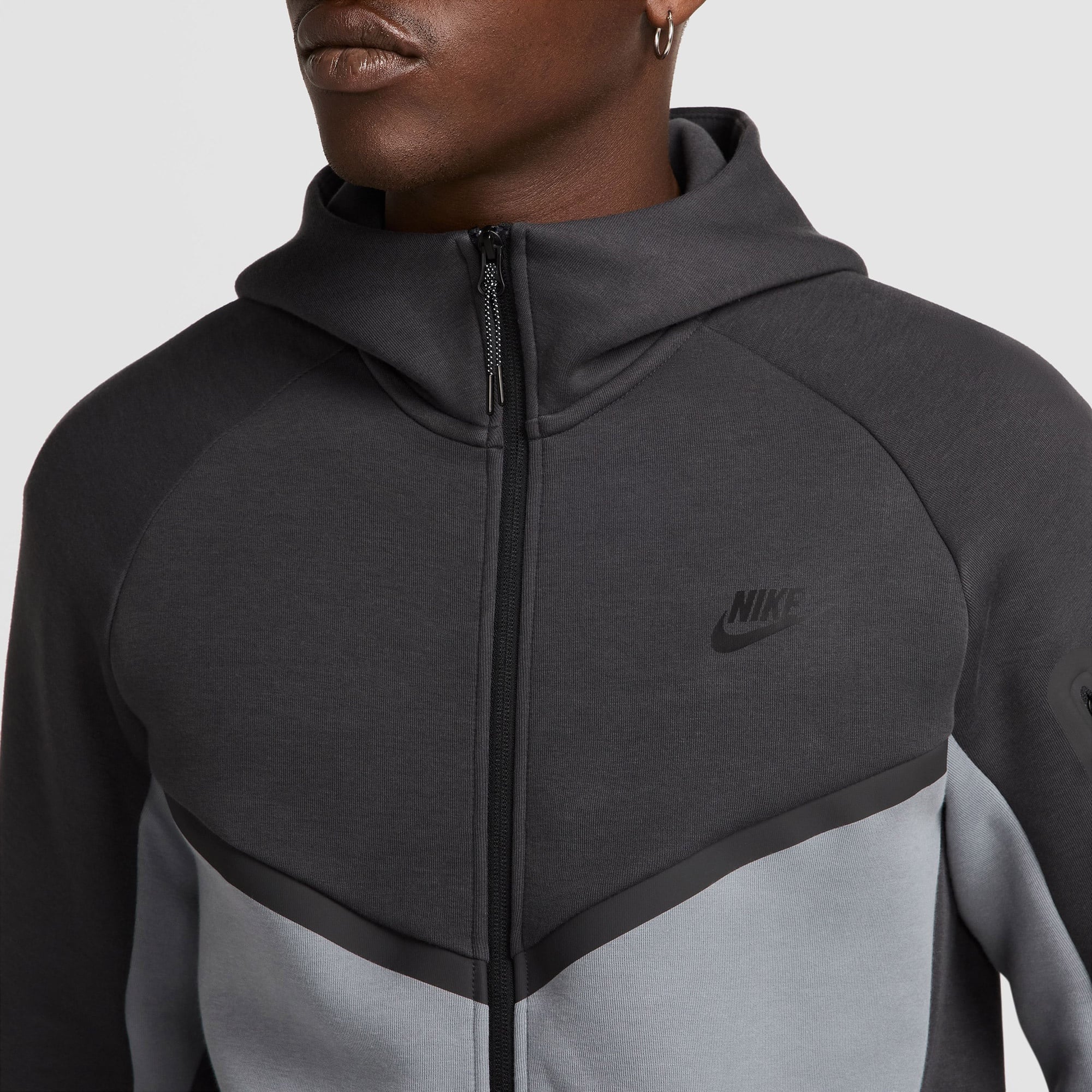 Nike Tech Fleece Erkek Gri Kapüşonlu Hoodie