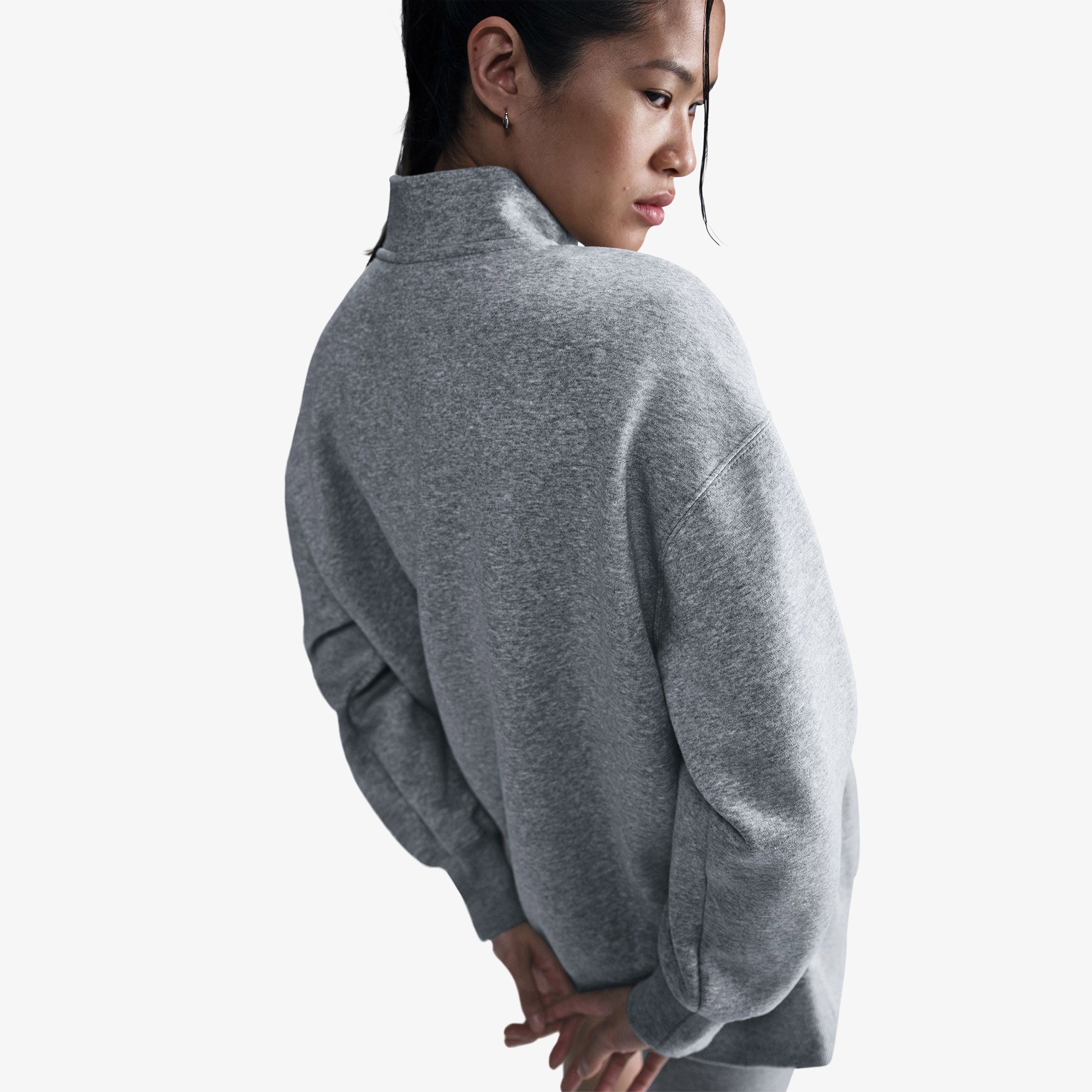 Nike Sportswear Phoenix Fleece Kadın Gri Sweatshirt