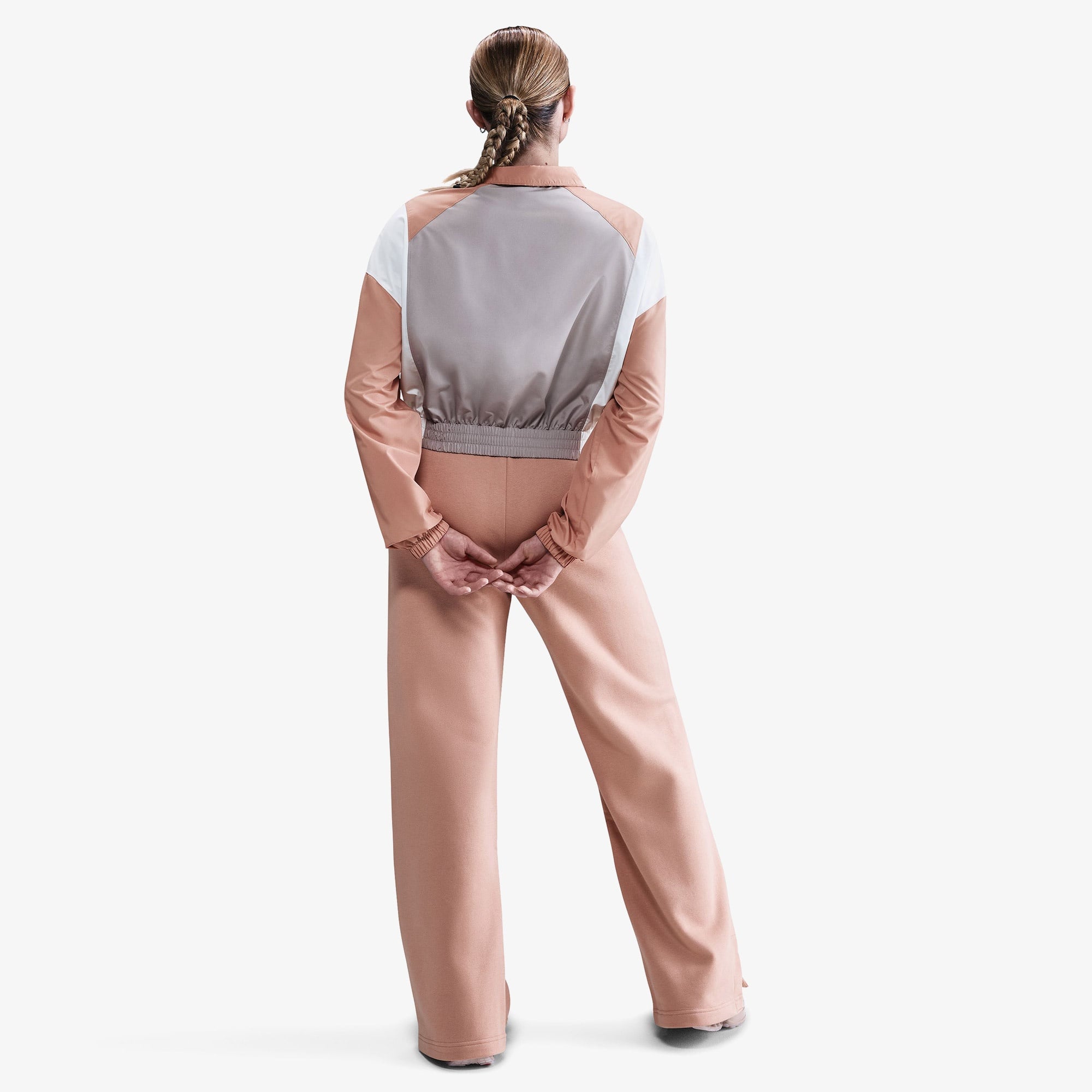 Nike Sportswear Classics Woven Remix Kadın Gri Sweatshirt