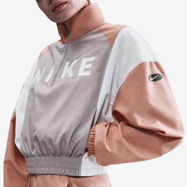  Nike Sportswear Classics Woven Remix Kadın Gri Sweatshirt