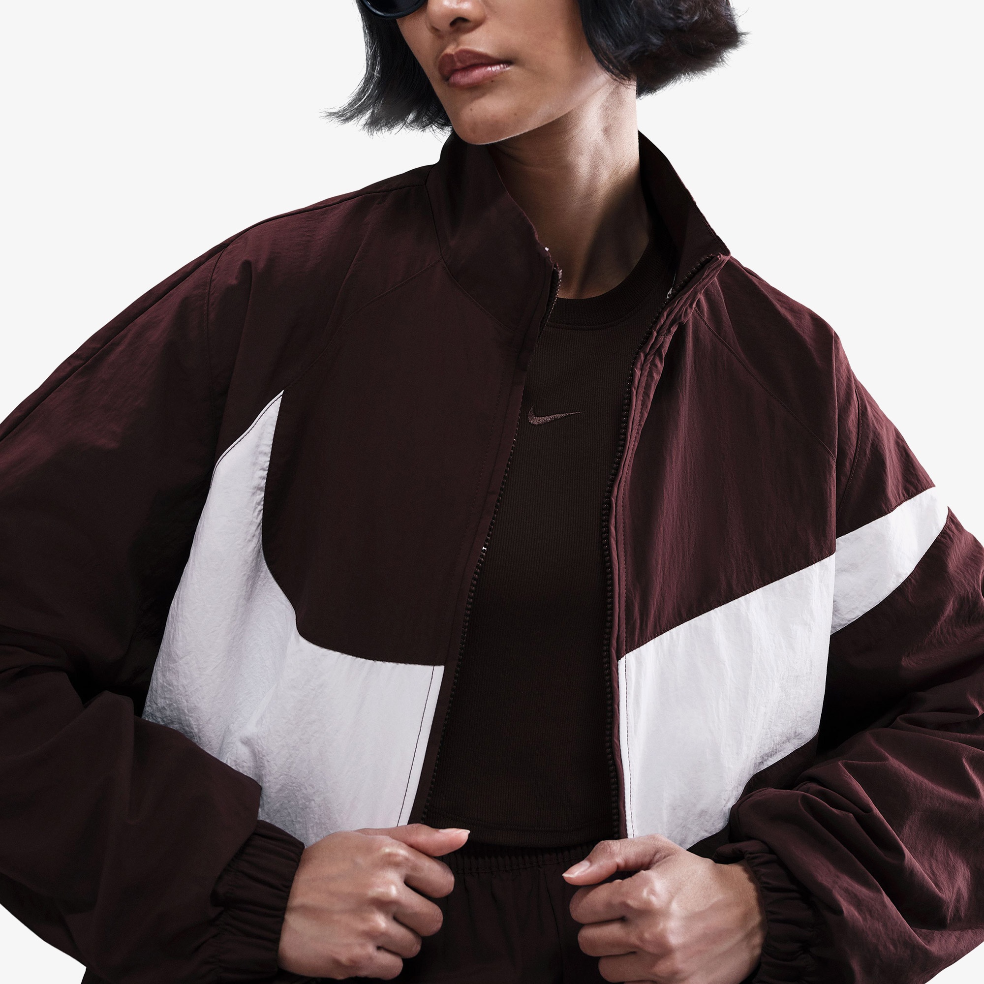 Nike Sportswear Logo Kadın Bordo Ceket