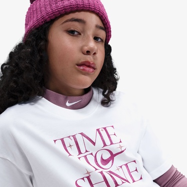  Nike Sportswear Empower Shine Çocuk Beyaz T-Shirt