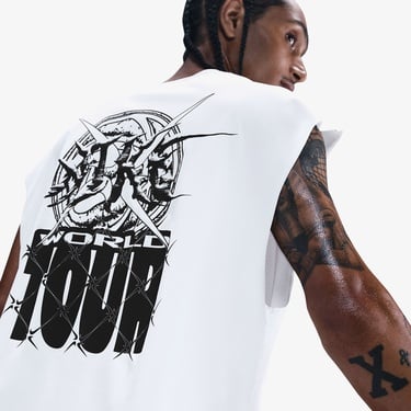  Nike Dri-Fit Top Street Erkek Beyaz T-Shirt