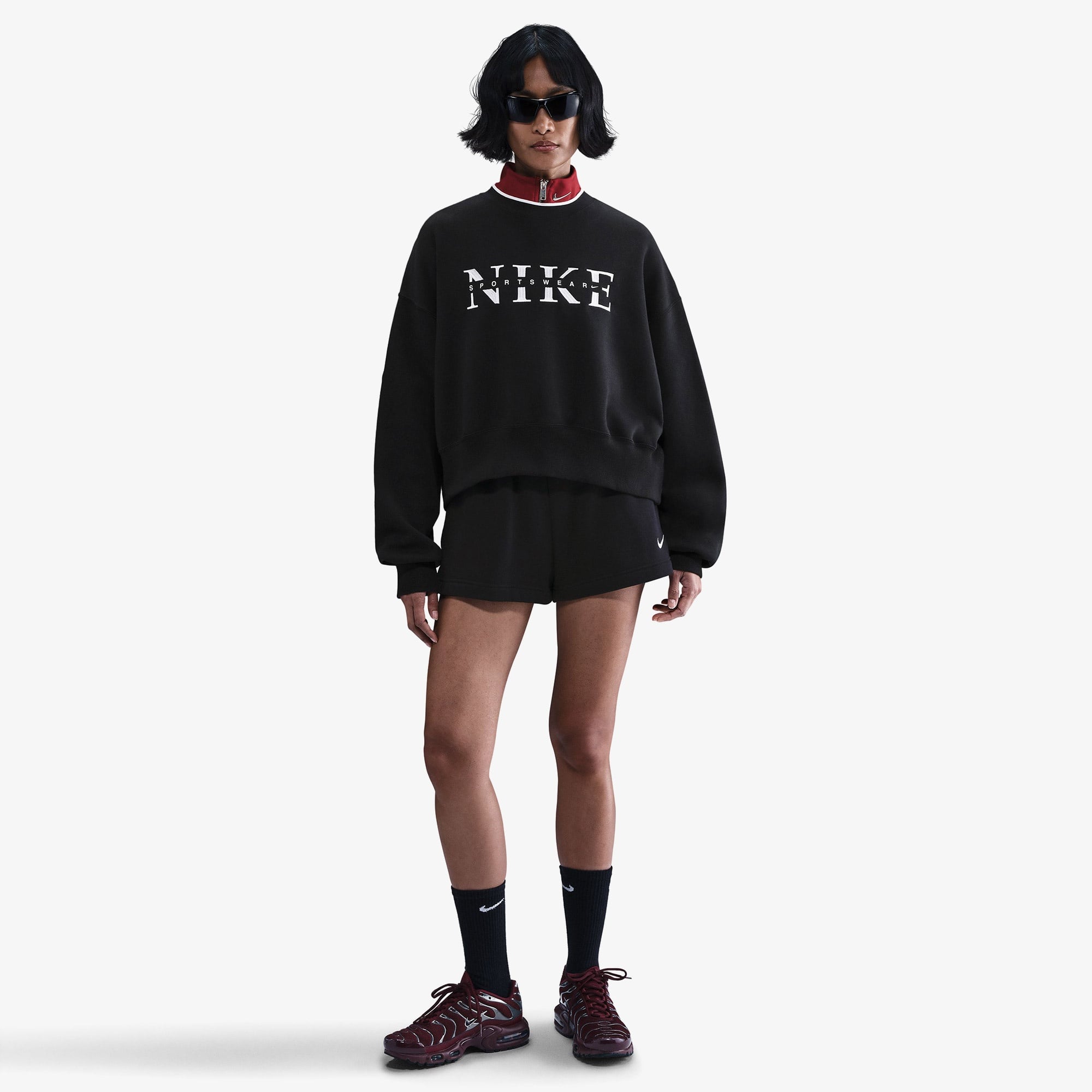 Nike Sportswear Phoenix Fleece Kadın Siyah Sweatshirt