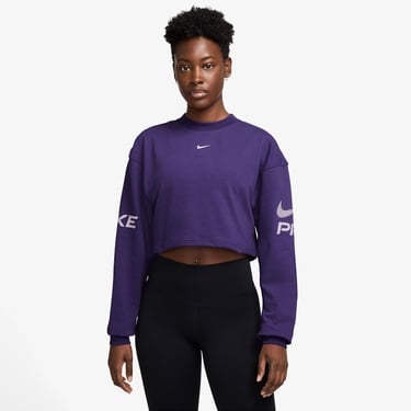  Nike Pro Dri-Fit Fleece Kadın Mor Sweatshirt