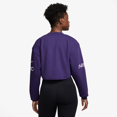  Nike Pro Dri-Fit Fleece Kadın Mor Sweatshirt