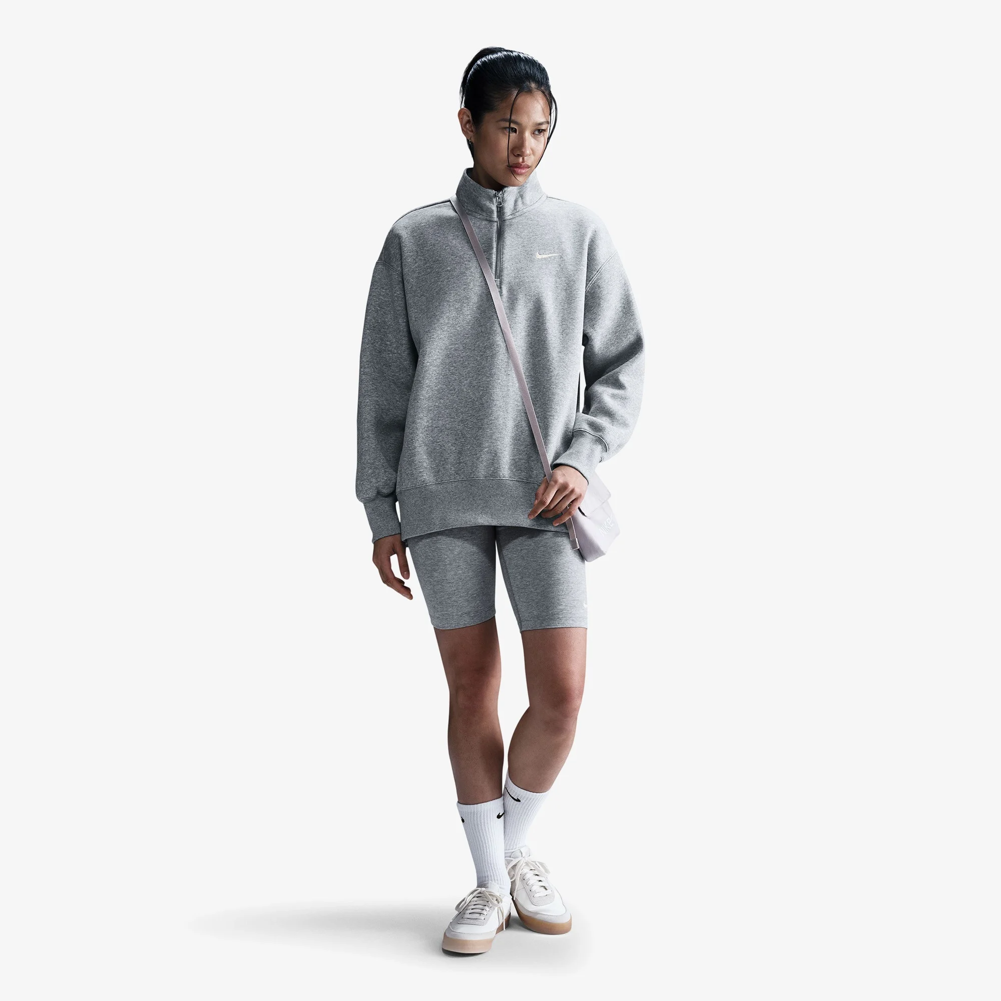 Nike Sportswear Phoenix Fleece Kadın Gri Sweatshirt