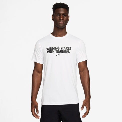 Nike Dri-Fit Winning Erkek Beyaz T-Shirt