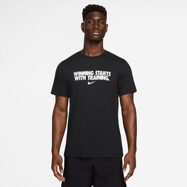  Nike Dri-Fit Winning Erkek Siyah T-Shirt