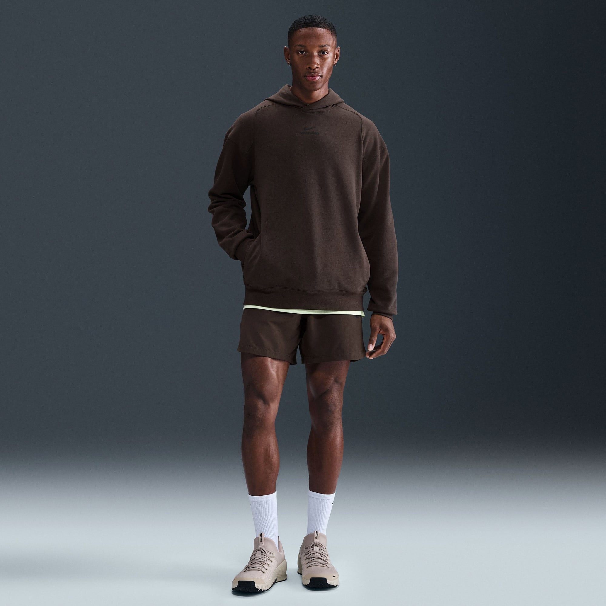 Nike Pro Dri-Fit Midlayer Erkek Kahverengi Hoodie