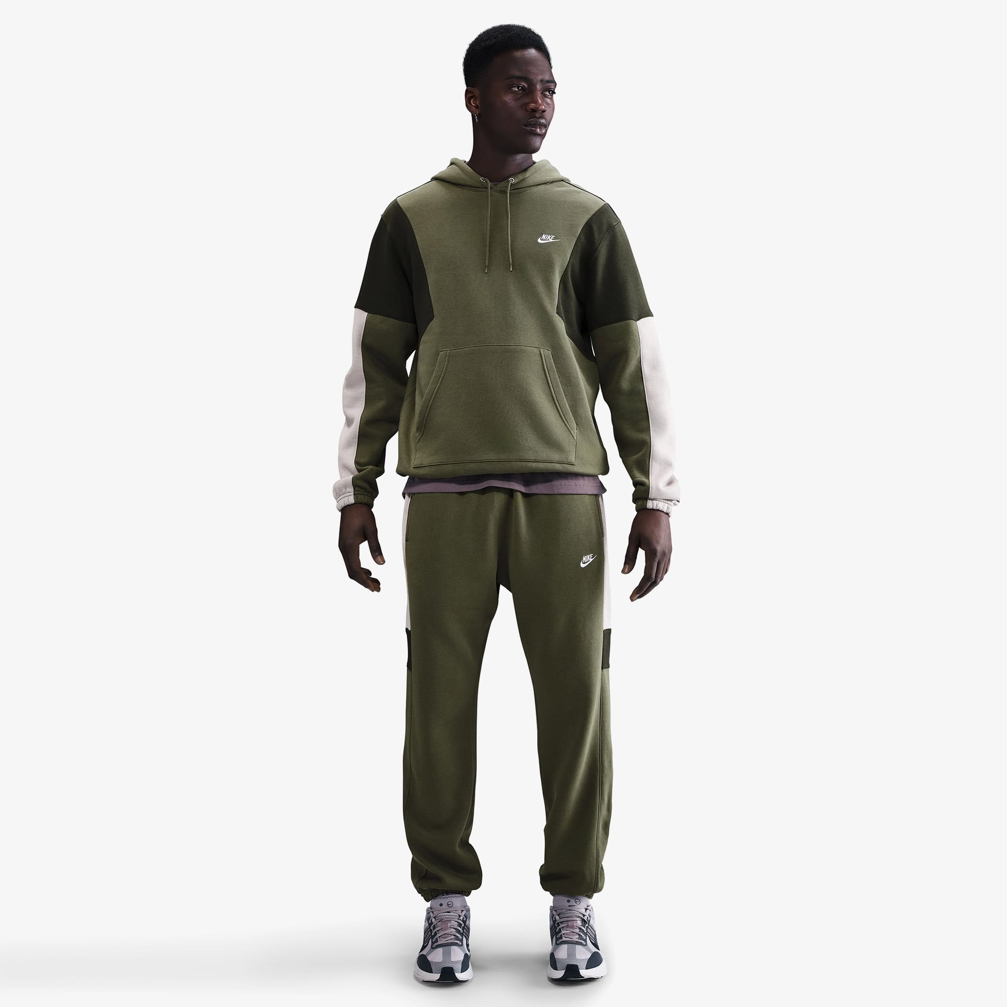  Nike Fleece Track Erkek Yeşil Eşofman Takımı