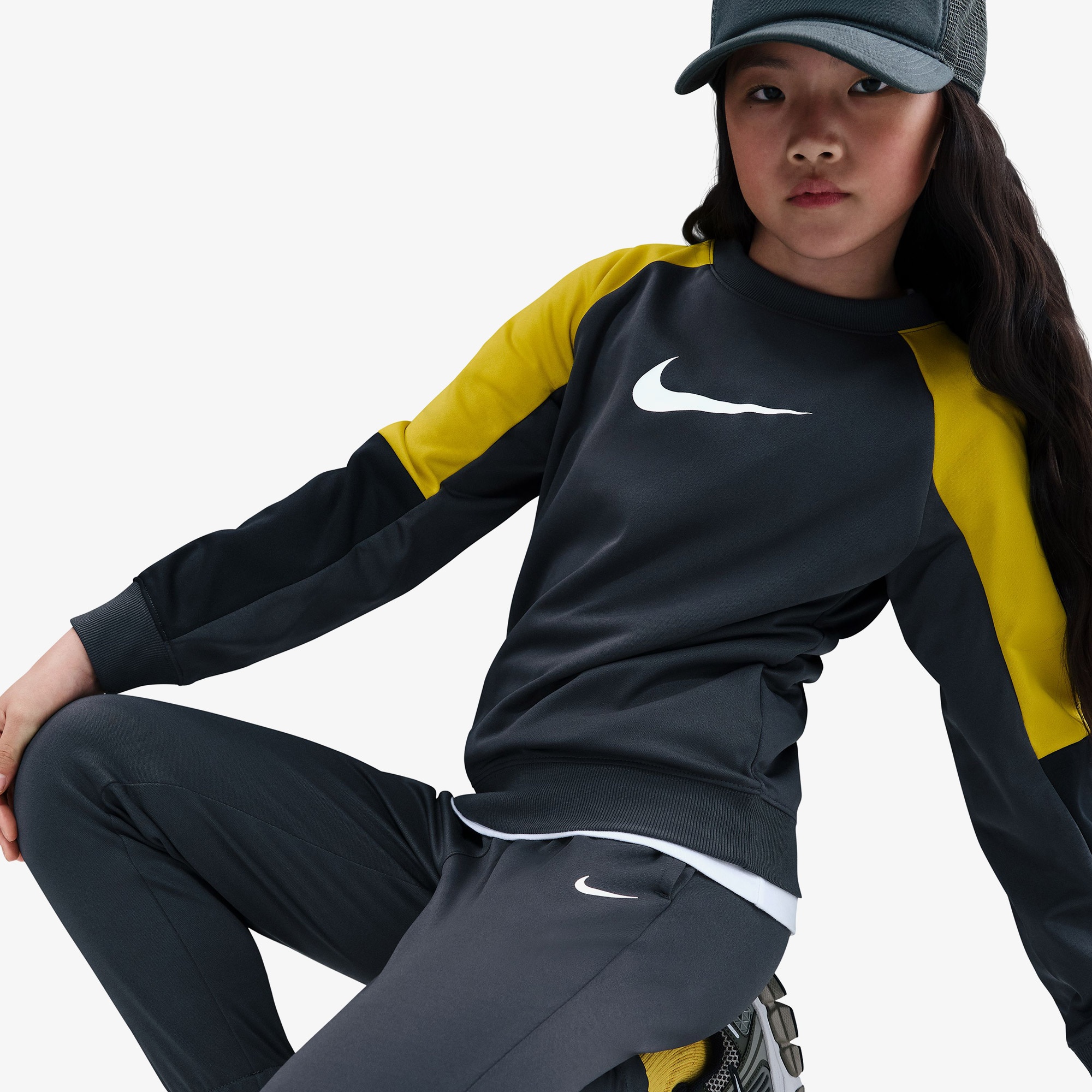 Nike Sportswear Dri-Fit Crew Çocuk Gri Eşofman Takımı